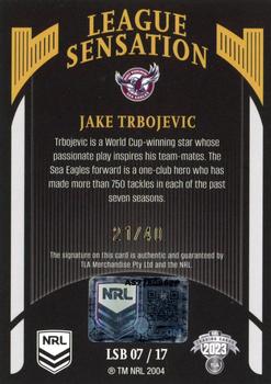 2023 NRL Traders Elite - League Sensations Signature Black #LSB07 Jake Trbojevic Back